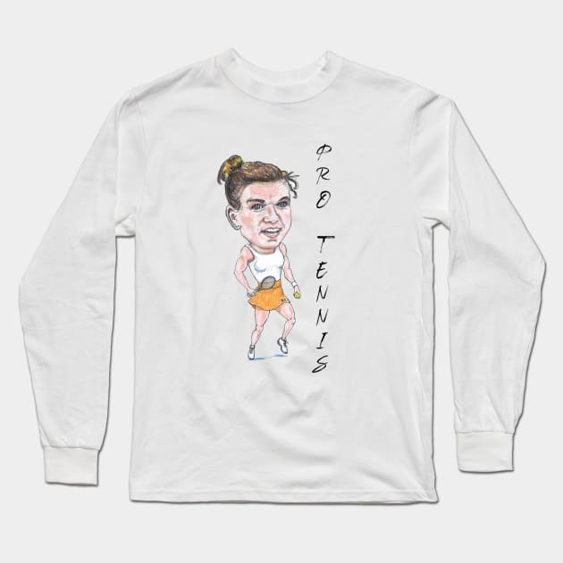 Simone Halep Pro Tennis Long Sleeve T-Shirt by dizzycat-biz